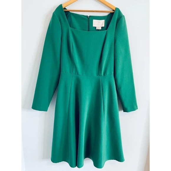 Gal Meets Glam Holly Square Neck Long sleeve Fit and Flare Dress size 12 NWT - Picture 12 of 13